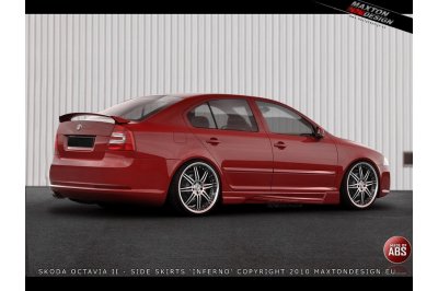 Накладки на пороги Inferno на Skoda Octavia II Liftback рестайл